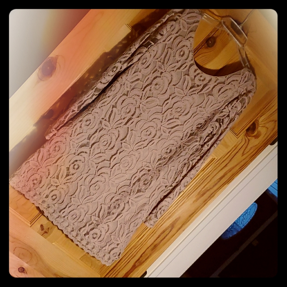 Blush colored lace mini